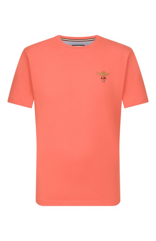 Хлопковая футболка Aeronautica Militare TS1580UJ00372_001 Оранжевый TS1580UJ00372_001