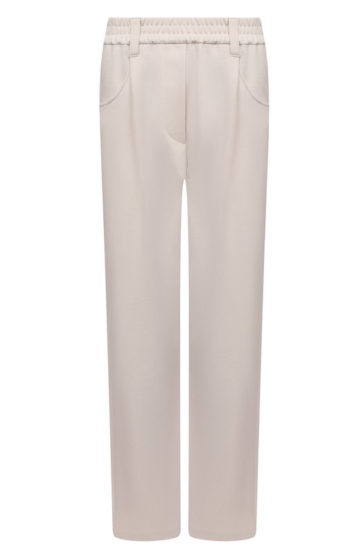 Хлопковые брюки Brunello Cucinelli MPR24P7745 Кремовый MPR24P7745