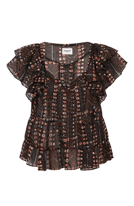 Хлопковый топ Isabel Marant Etoile 25PHT0033FB-C1J19E Чёрный 25PHT0033FB-C1J19E