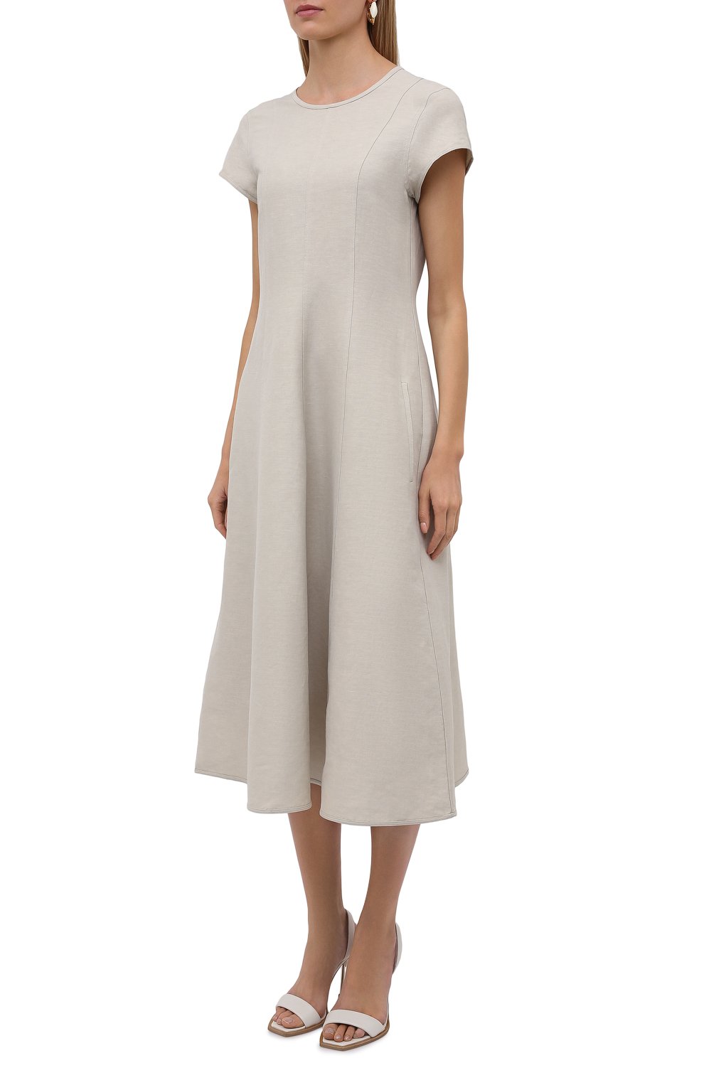 Платье изо льна и вискозы TOTEME, арт. 213-653-723, фото 3