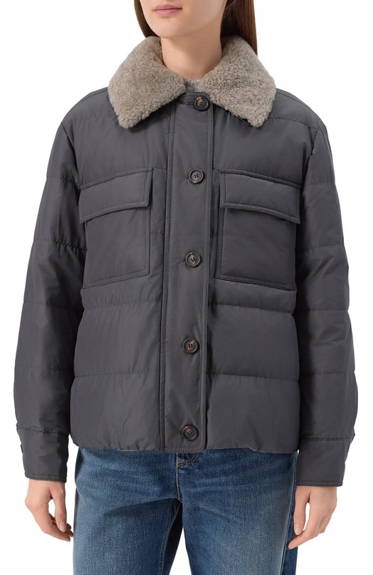 Пуховая куртка Brunello Cucinelli MG5017688 Серый  MG5017688 Фото 3