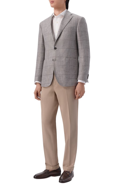 Пиджак изо льна и шерсти Corneliani 276018/2716318 Серый  276018/2716318 Фото 2