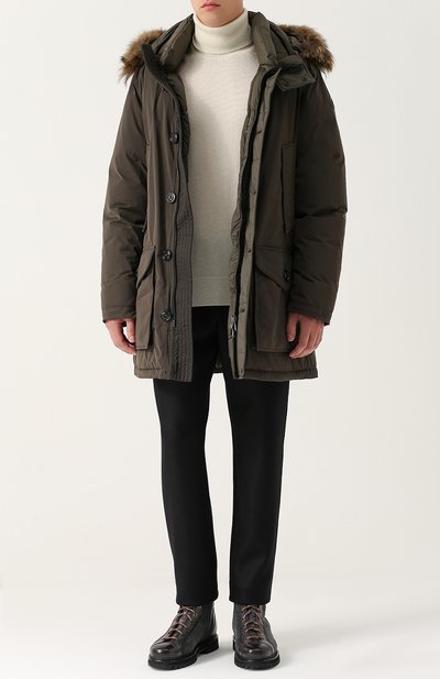 Пуховая парка на молнии с меховой отделкой воротника MONCLER, арт. C2-091-42316-20-57540, фото 2