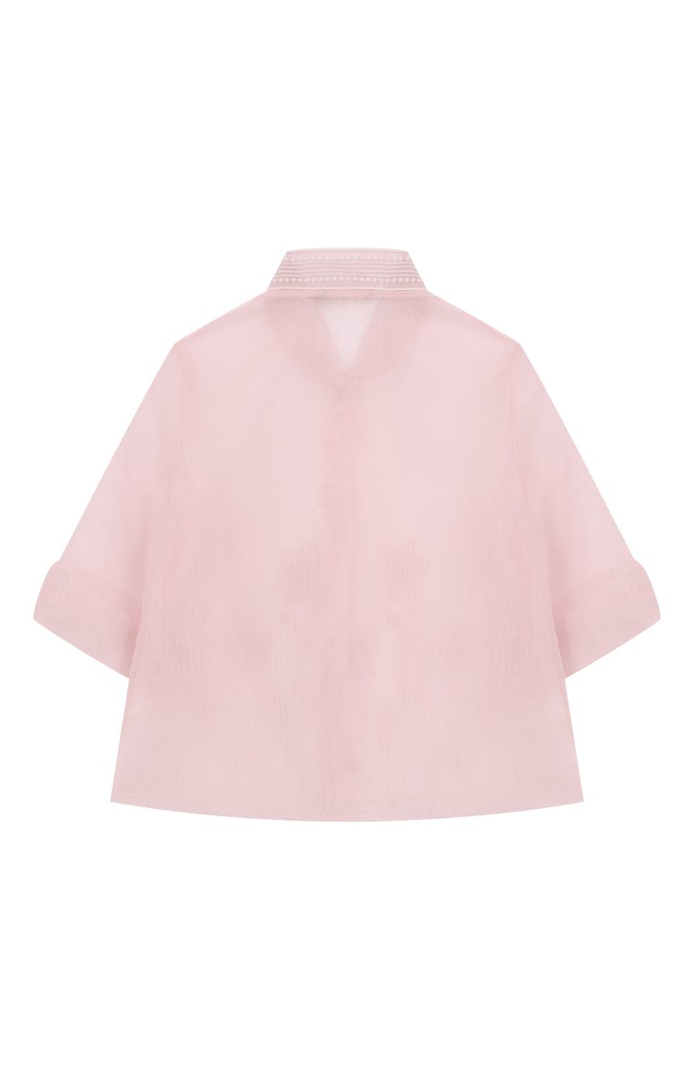 Детский жакет ELIE SAAB JUNIOR светло-розового цвета, арт. EFGC009 TS1025 | Фото 2 (Материал внешний: Синтетический материал; Рукава: Длинные; Девочки Кросс-КТ: Жакет-одежда; Автоматизация ТО: Проставлено; Автоматизация состава: Проставлено; Ростовка одежда: 6 лет | 116 см, 8 лет | 128 см, 10 - 11 лет | 140 - 146см, 12 лет | 152 см, 13 - 15 лет | 158 см, 16 лет | 164 см)