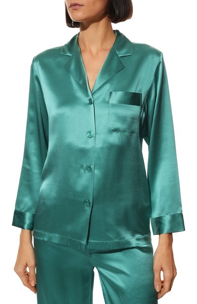 Шелковая пижама LUNA DI SETA бирюзового цвета по цене 60010 руб., арт. VLST08007, фото 3 Шелковая пижама LUNA DI SETA, арт. VLST08007, фото 3