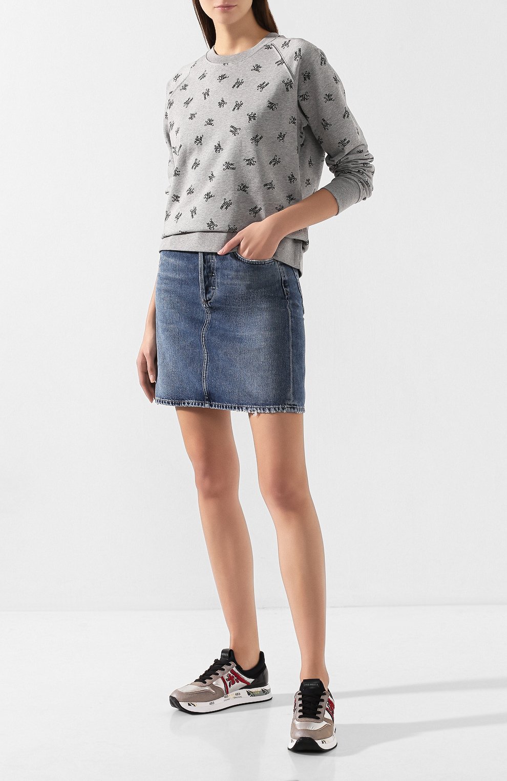 Хлопковый свитшот MARC JACOBS (THE) серого цвета по цене 26500 руб., арт. M4008007, фото 2 Хлопковый свитшот MARC JACOBS (THE), арт. M4008007, фото 2