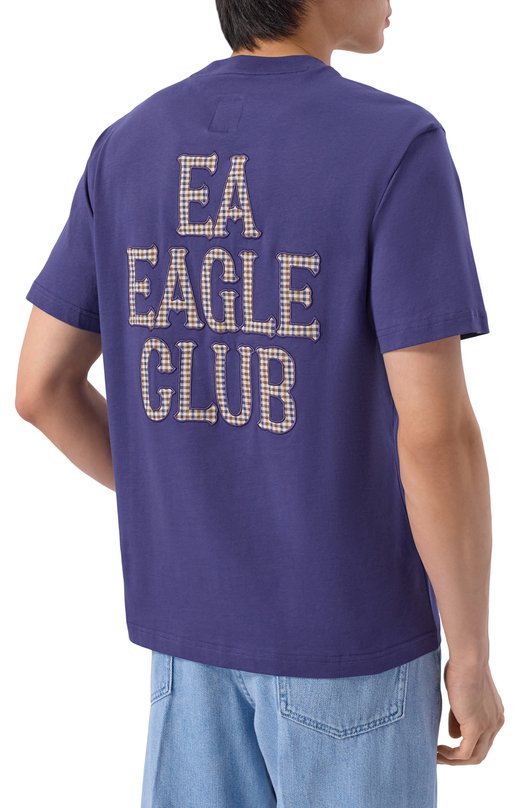 Хлопковая футболка Emporio Armani EM001717/AF12898 Синий  EM001717/AF12898 Фото 4