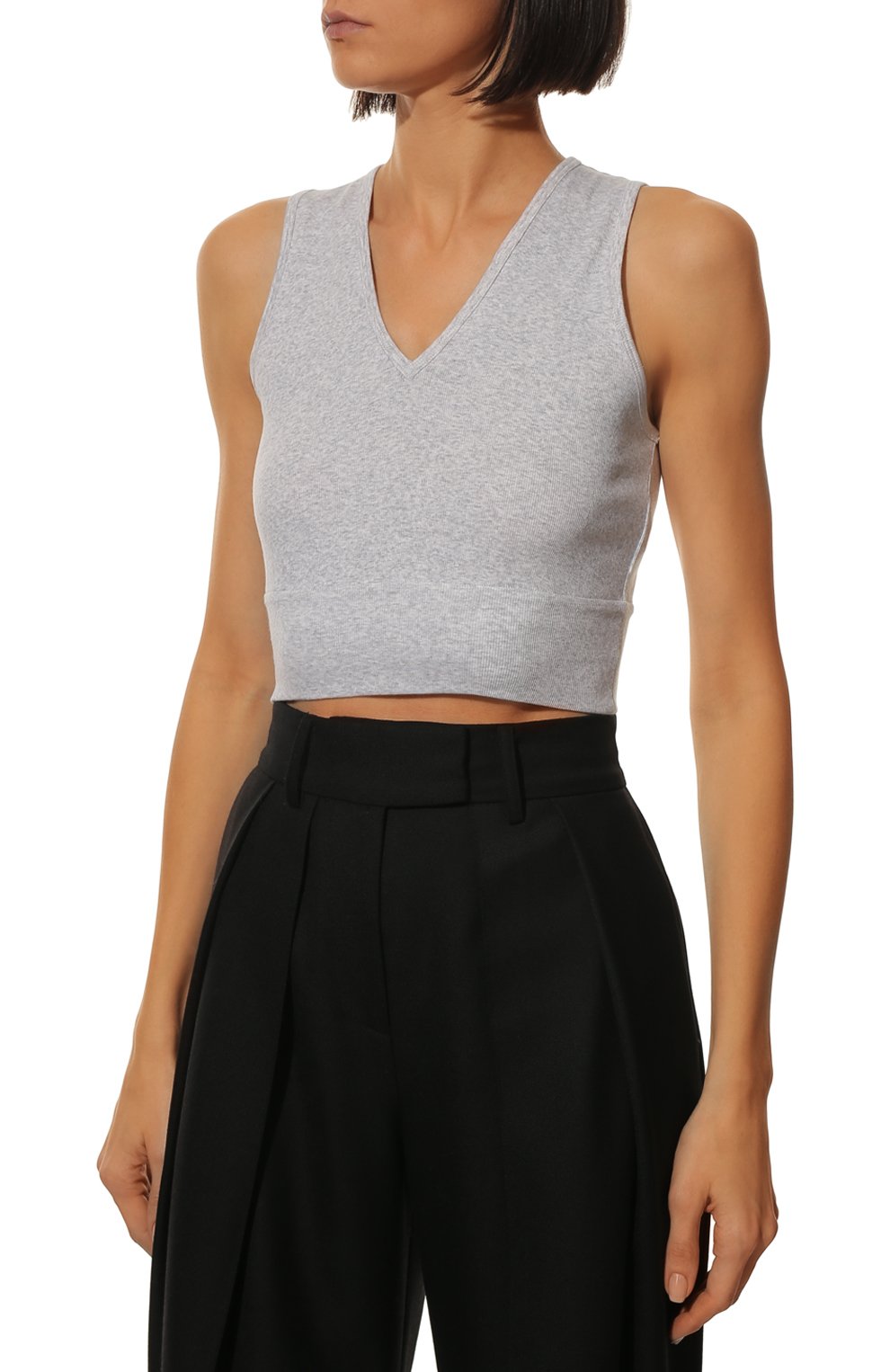 Хлопковый топ BRUNELLO CUCINELLI серого цвета по цене 37950 руб., арт. M0TC836S32, фото 3 Хлопковый топ BRUNELLO CUCINELLI, арт. M0TC836S32, фото 3