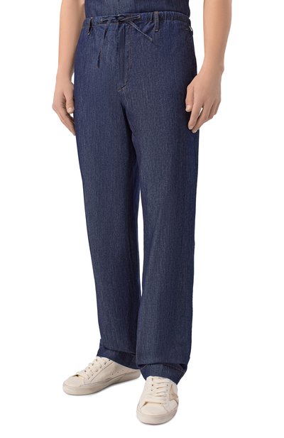 Джинсы DRIES VAN NOTEN темно-синего цвета по цене 61800 руб., арт. 020908/3386, фото 3 Джинсы DRIES VAN NOTEN, арт. 020908/3386, фото 3