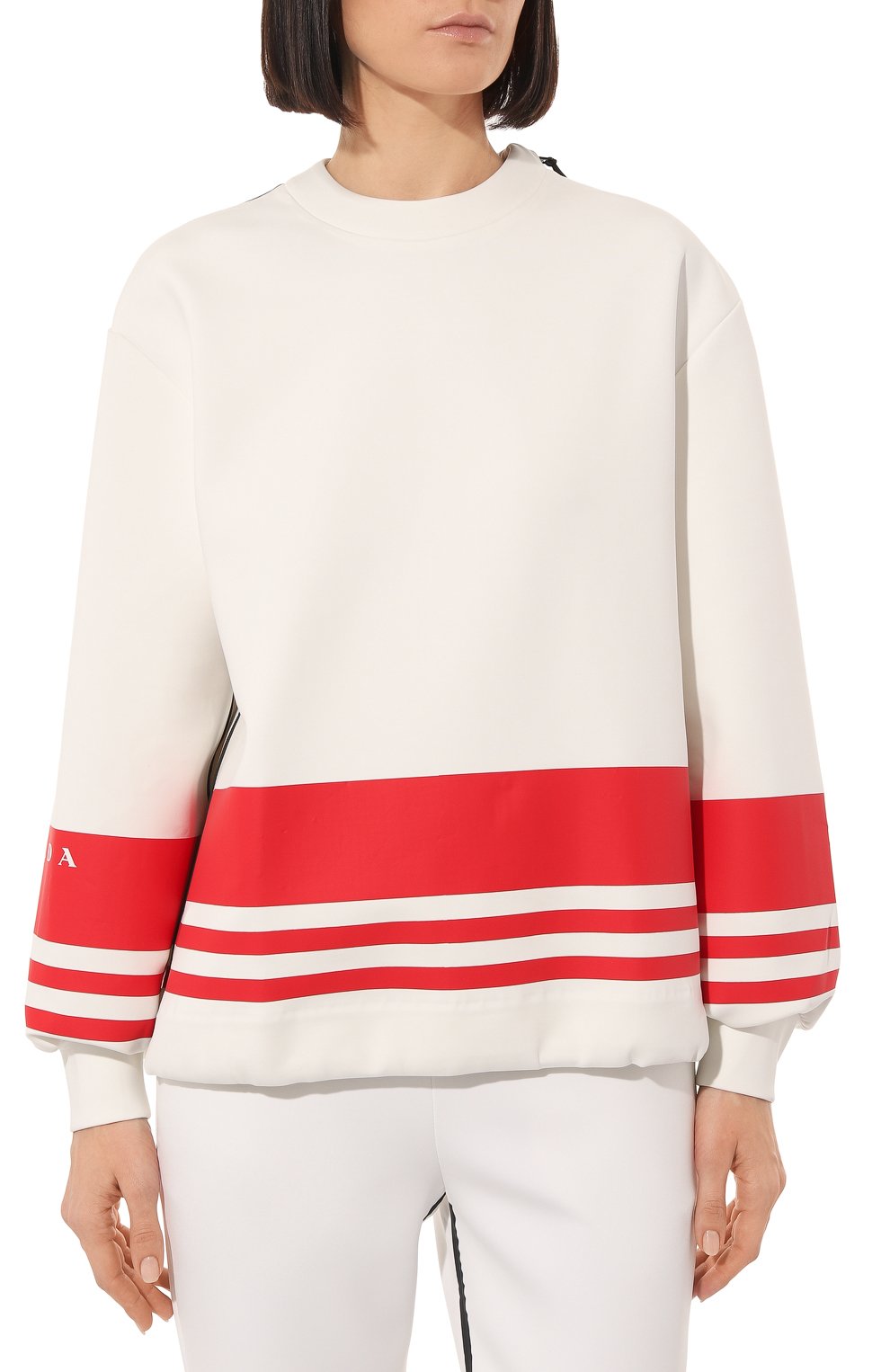 Свитшот prada linea rossa PRADA белого цвета по цене 175000 руб., арт. 134650-10QM-F0009-212, фото 3 Свитшот prada linea rossa PRADA, арт. 134650-10QM-F0009-212, фото 3