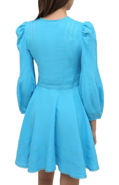 Льняное платье A MERE CO голубого цвета по цене 53050 руб., арт. AMC-RSS22-001AA, фото 4 Льняное платье A MERE CO, арт. AMC-RSS22-001AA, фото 4