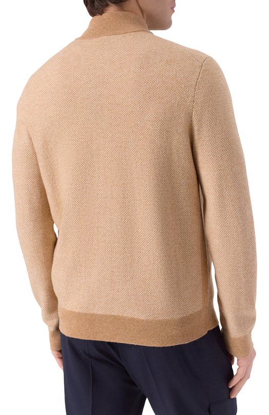 Кардиган из шерсти и хлопка BOSS 50549950 Бежевый  50549950 Фото 4