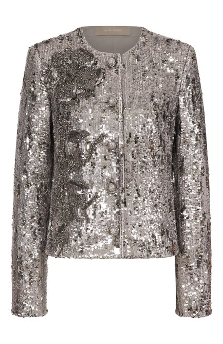 Женский жакет с отделкой пайетками ELIE SAAB, арт. J0151NP25/PA009