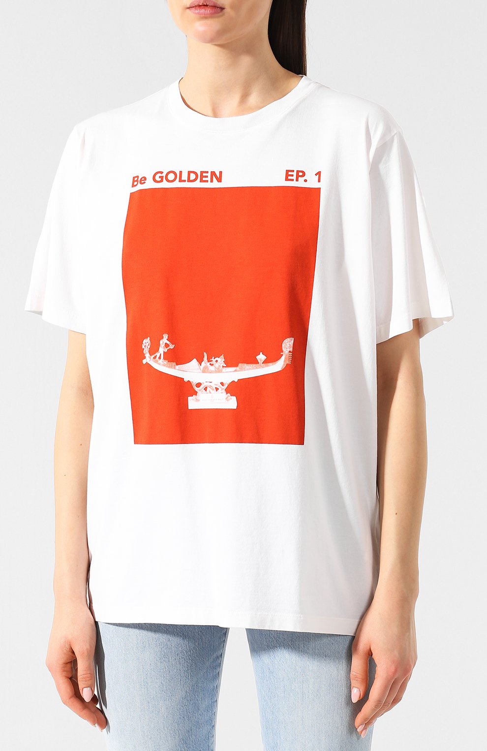 Хлопковая футболка GOLDEN GOOSE DELUXE BRAND, арт. G34WP026.F2, фото 3