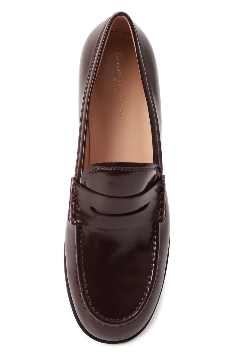 Женские кожаные пенни-лоферы GIANVITO ROSSI бордового цвета, арт. G25346.51CU0.NUIB0UR | Фото 6 (Каблук высота: Низкий; Материал внутренний: Натуральная кожа; Подошва: Плоская; Материал внешний: Натуральная кожа)