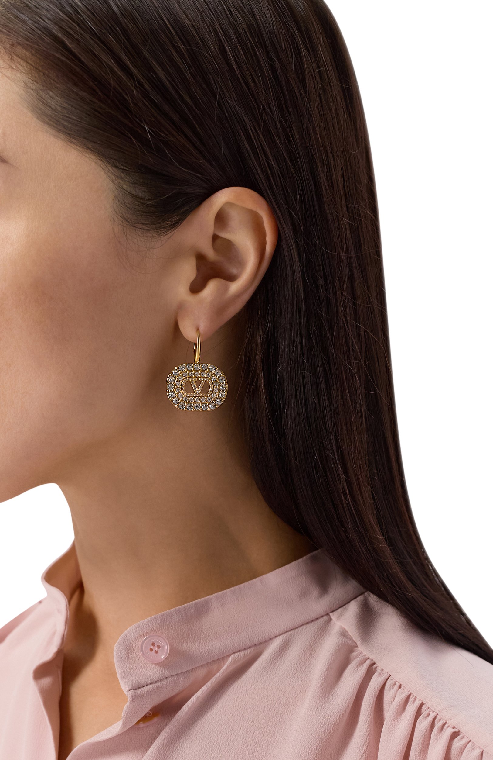 Серьги VALENTINO золотого цвета по цене 98650 руб., арт. 9W2J0CE1/YCW, фото 2 Серьги VALENTINO, арт. 9W2J0CE1/YCW, фото 2