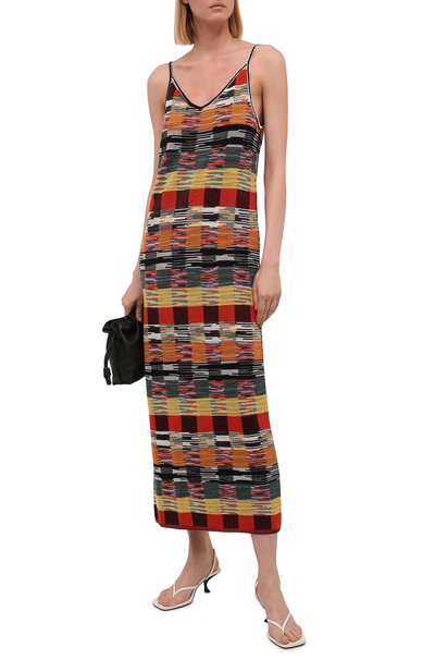 Шерстяное платье PALM ANGELS разноцветного цвета по цене 63950 руб., арт. PWHI001F21KNI0018484, фото 2 Шерстяное платье PALM ANGELS, арт. PWHI001F21KNI0018484, фото 2