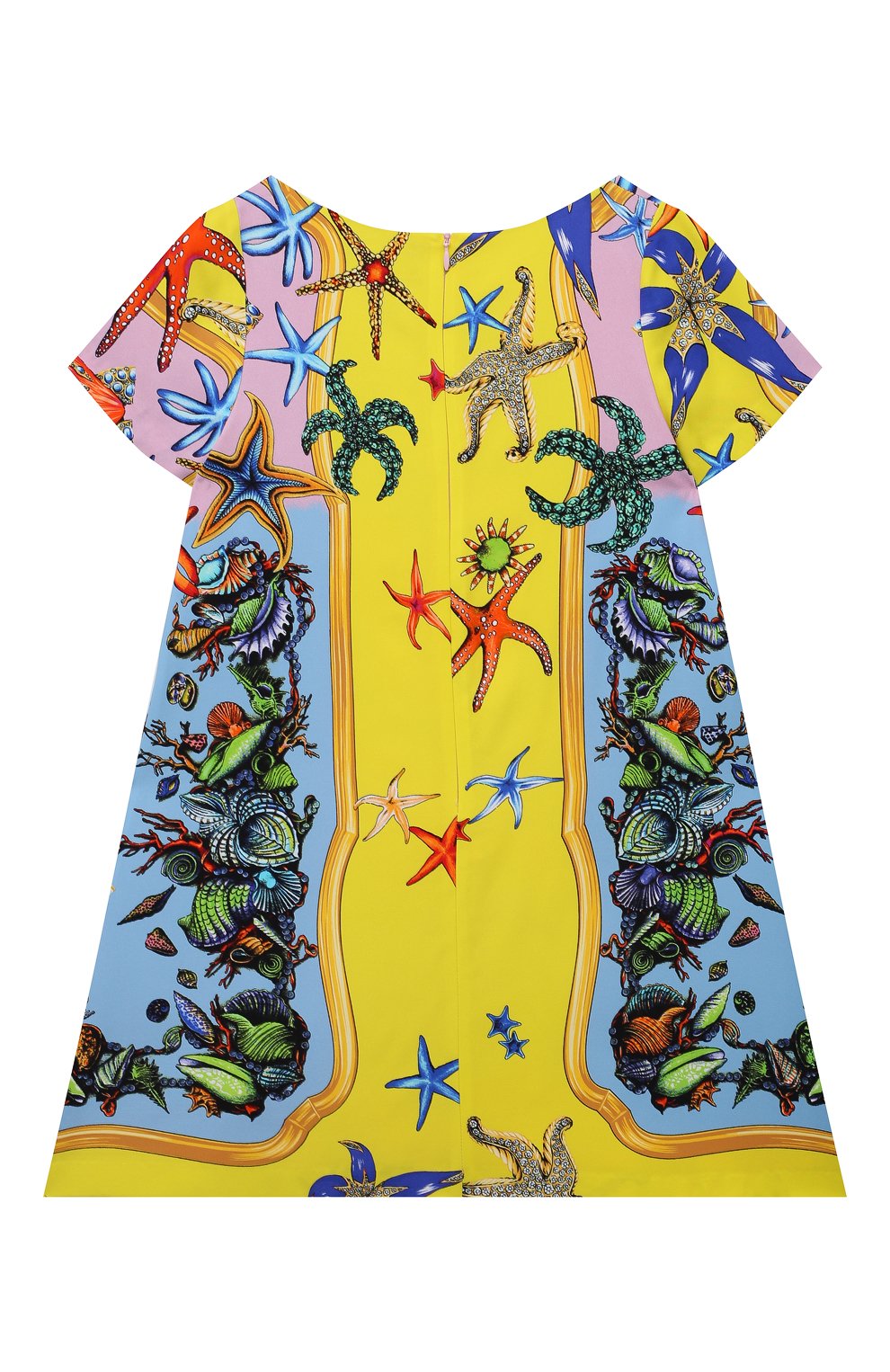 Платье из вискозы VERSACE разноцветного цвета по цене 68500 руб., арт. 1000597/1A00417/8A-14A, фото 2 Платье из вискозы VERSACE, арт. 1000597/1A00417/8A-14A, фото 2