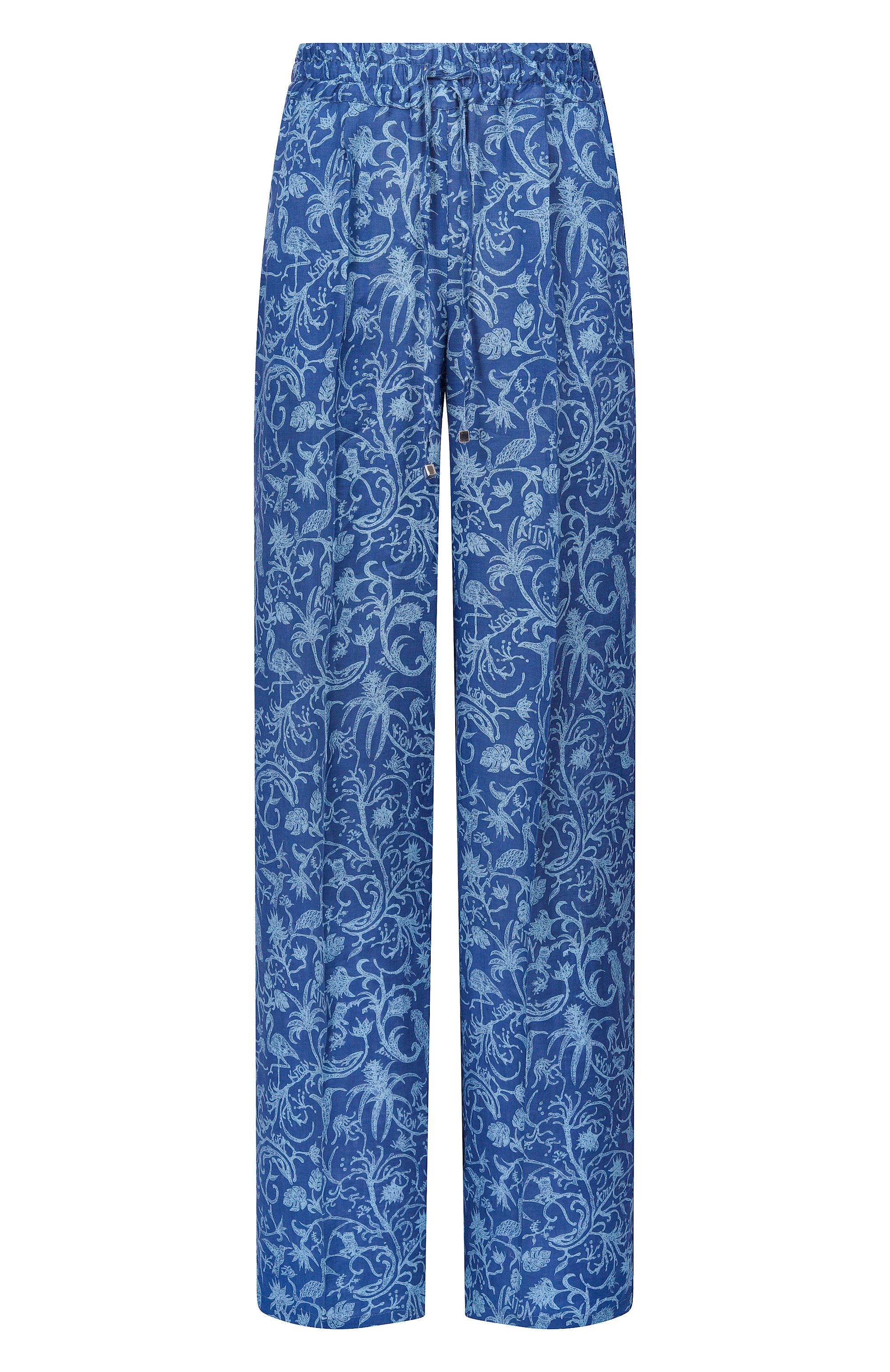 Льняные брюки KITON синего цвета по цене 124500 руб., арт. D48122H09717, фото 1 Льняные брюки KITON, арт. D48122H09717, фото 1