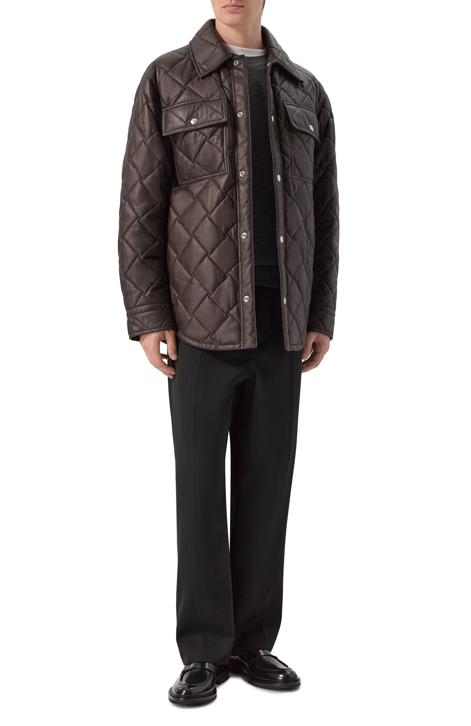 Кожаная куртка BOTTEGA VENETA темно-коричневого цвета по цене 955500 руб., арт. 853935/V6FD0, фото 2 Кожаная куртка BOTTEGA VENETA, арт. 853935/V6FD0, фото 2