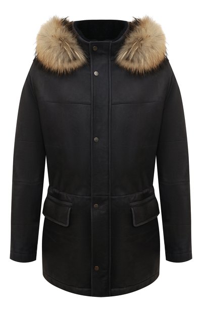 Мужская дубленка с меховой отделкой KITON, арт. UW0627MV03S24