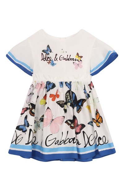 Хлопковое платье DOLCE & GABBANA белого цвета по цене 57500 руб., арт. L5JD9P/G700M/2-6, фото 1 Хлопковое платье DOLCE & GABBANA, арт. L5JD9P/G700M/2-6, фото 1