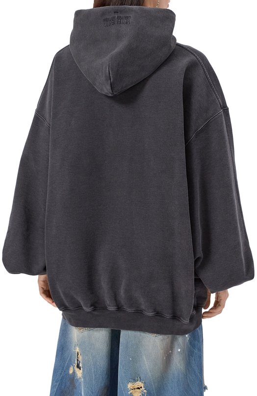 Хлопковое худи VETEMENTS UE54HD240B/1302 M0LLET0N Серый  UE54HD240B/1302 M0LLET0N Фото 4