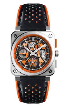 Мужские часы "aero gt orange" BELL & ROSS бесцветного цвета, арт. BR0394-SC-ORA/SCA | Фото 1 (Механизм: Автомат; Материал корпуса: Сталь; Региональные ограничения белый список (Axapta Mercury): Не проставлено; Нос: Не проставлено; Ограничения доставки: m-style)