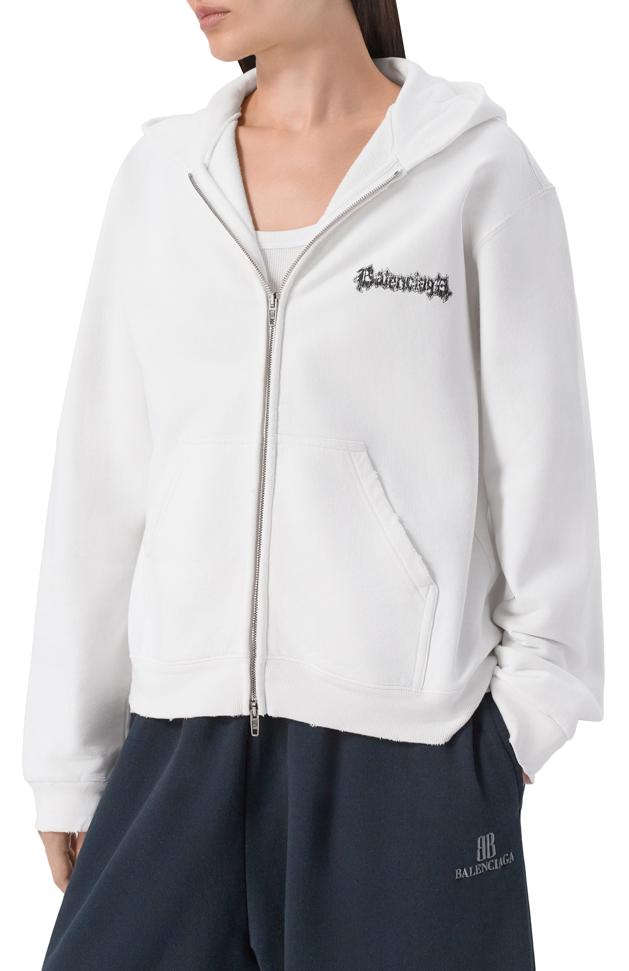 Хлопковая толстовка BALENCIAGA белого цвета по цене 185000 руб., арт. 851236/TUVD9, фото 3 Хлопковая толстовка BALENCIAGA, арт. 851236/TUVD9, фото 3