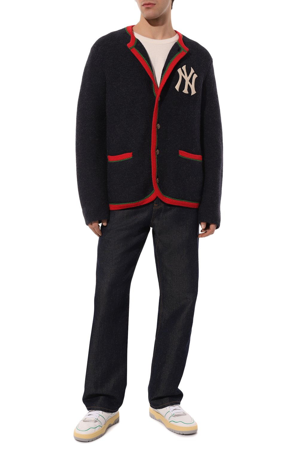 Шерстяной кардиган GUCCI синего цвета по цене 213120 руб., арт. 536324 X9Z40, фото 2 Шерстяной кардиган GUCCI, арт. 536324 X9Z40, фото 2