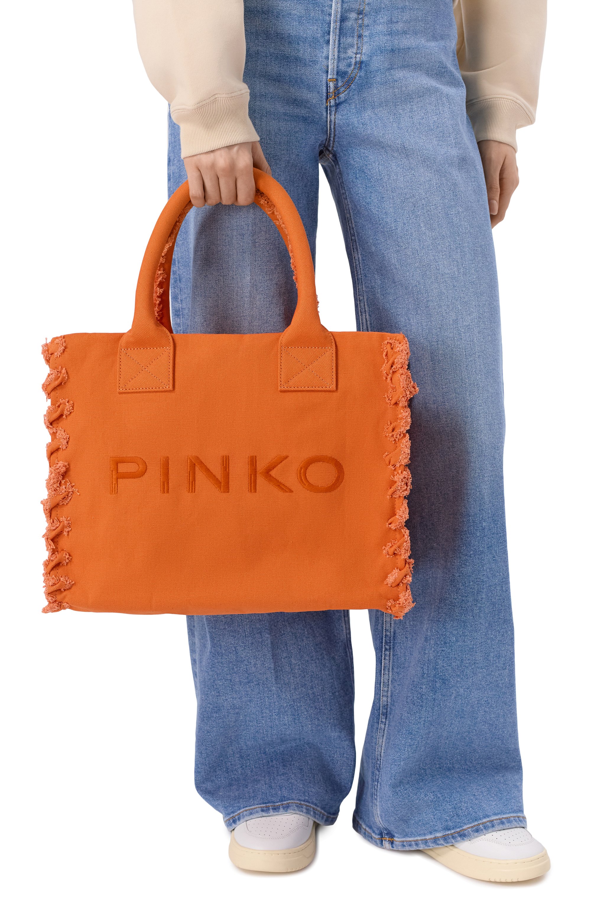 Сумка beach PINKO оранжевого цвета по цене 16350 руб., арт. 106673/A3A4, фото 2 Сумка beach PINKO, арт. 106673/A3A4, фото 2