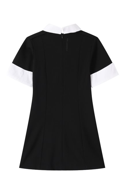 Детское платье KARL LAGERFELD KIDS черного цвета, арт. Z30462 | Фото 2 (Драгоценные камни: Проставлено; Рукава: Короткие; Материал внешний: Вискоза; Материал сплава: Проставлено)