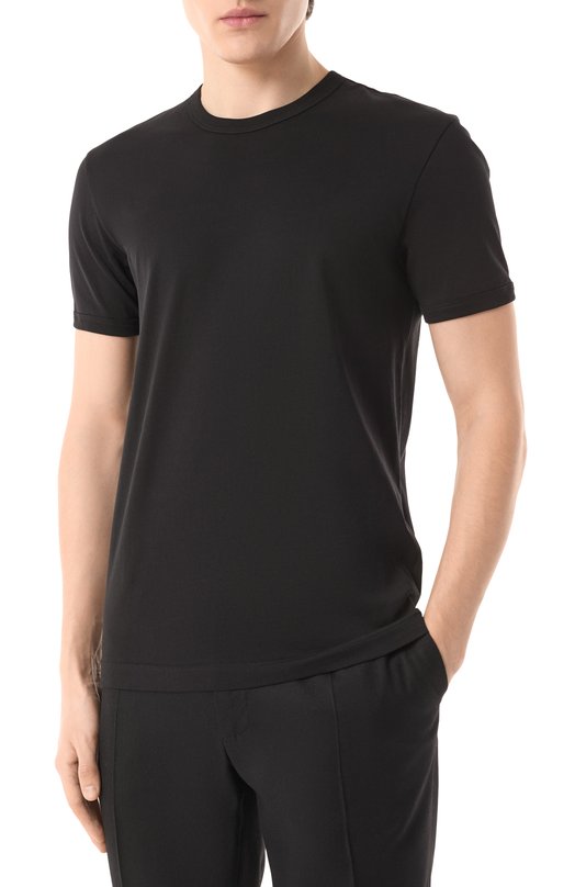 Хлопковая футболка Dolce & Gabbana G8JX7T/FU7EQ Чёрный  G8JX7T/FU7EQ Фото 3