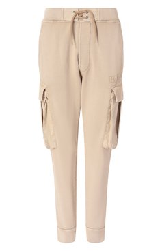 Женские хлопковые джоггеры-карго DSQUARED2 бежевого цвета, арт. S75KB0481/S25539 | Фото 1 (Длина (брюки, джинсы): Стандартные; Материал внешний: Хлопок; Женское Кросс-КТ: Брюки-одежда, Джоггеры - брюки; Стили: Спорт-шик)