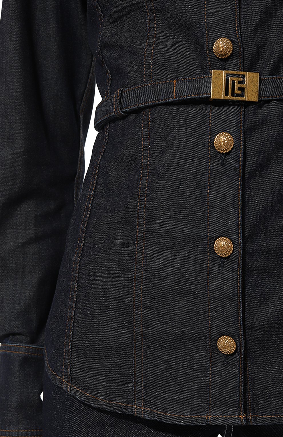 Джинсовая рубашка BALMAIN темно-синего цвета по цене 162500 руб., арт. BF0HC060DD63, фото 5 Джинсовая рубашка BALMAIN, арт. BF0HC060DD63, фото 5