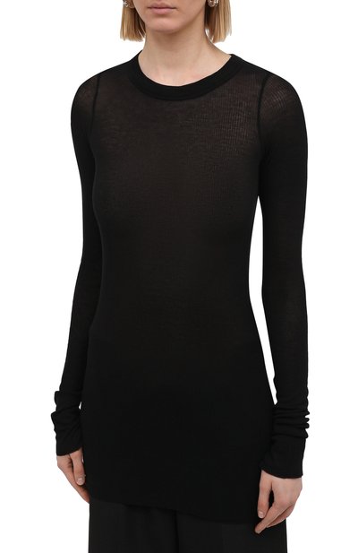 Пуловер из вискозы и шелка RICK OWENS черного цвета по цене 25600 руб., арт. RP21S3202/RC, фото 3 Пуловер из вискозы и шелка RICK OWENS, арт. RP21S3202/RC, фото 3