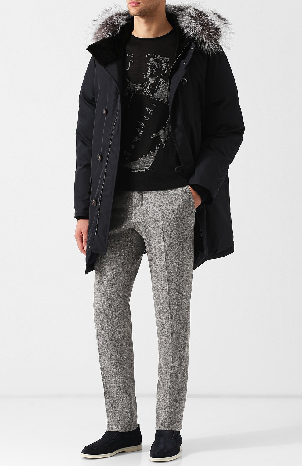 Брюки прямого кроя из смеси шерсти и шелка KITON, арт. UFPP79K01I44, фото 2