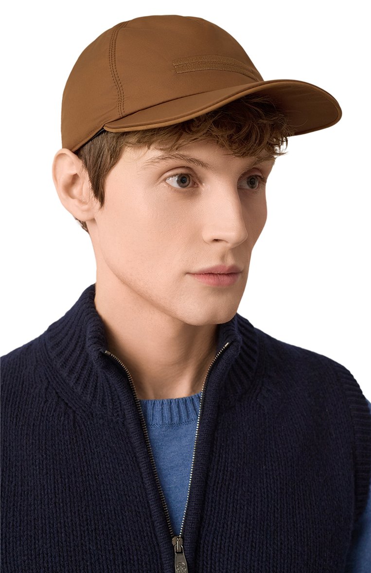 Мужская бейсболка ZEGNA коричневого цвета, арт. B8C/E8I00H | Фото 2 (Нос: Не проставлено; Материал: Синтетический материал, Текстиль)