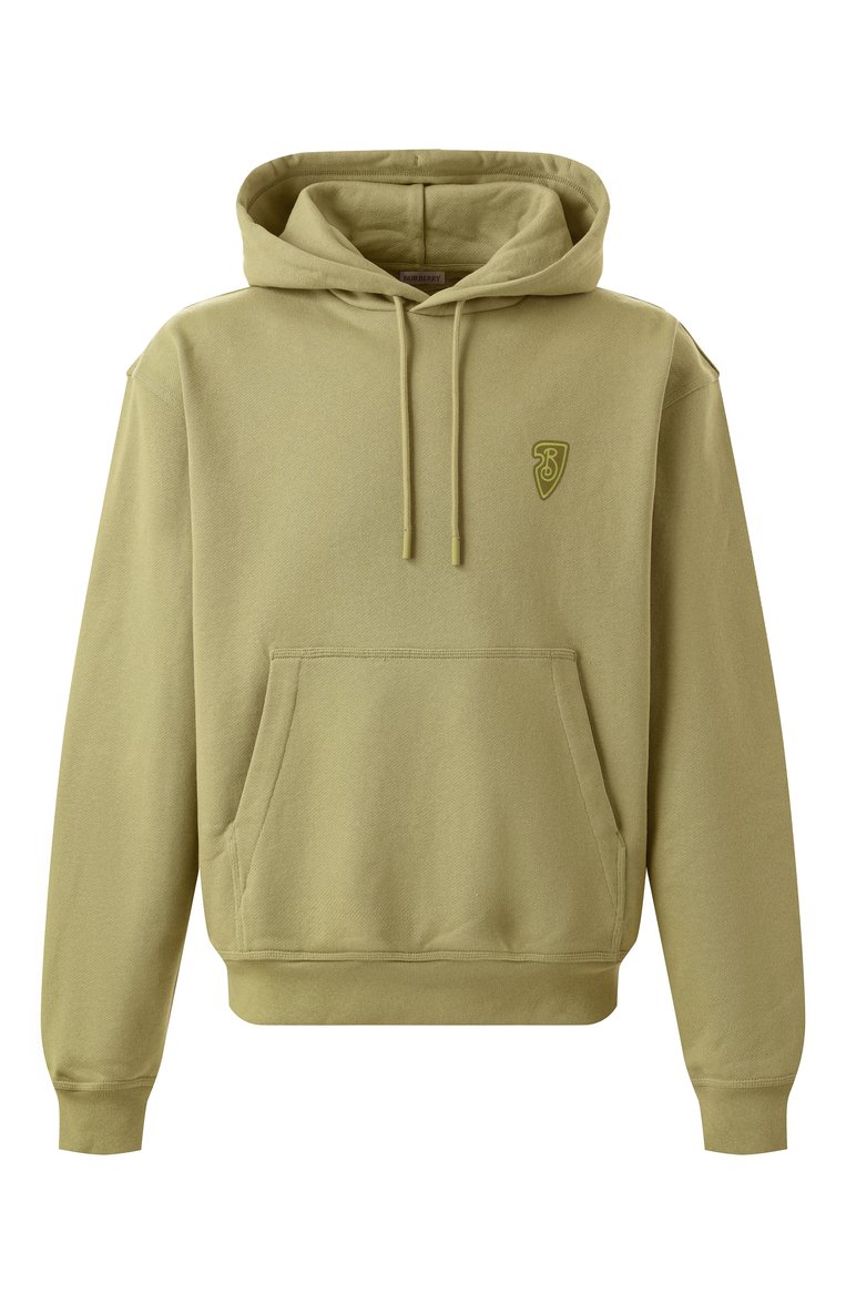 Мужской хлопковое худи BURBERRY хаки цвета, арт. 8102452 | Фото 1 (Драгоценные камни: Проставлено; Материал сплава: Проставлено; Рукава: Длинные; Длина (для топов): Стандартные; Принт: С принтом; Материал внешний: Хлопок; Стили: Кэжуэл; Мужское Кросс-КТ: Худи-одежда)