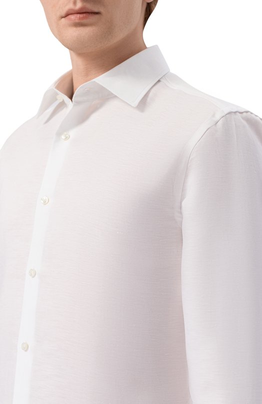 Сорочка изо льна и лиоцелла BOSS 50562110 Белый  50562110 Фото 5