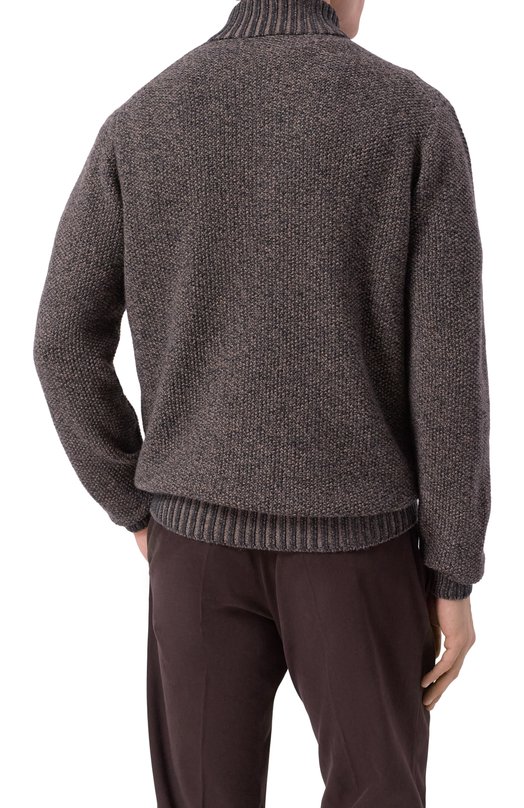 Свитер из шерсти и кашемира Andrea Campagna WU26N0470-07-FN0262 Коричневый  WU26N0470-07-FN0262 Фото 4