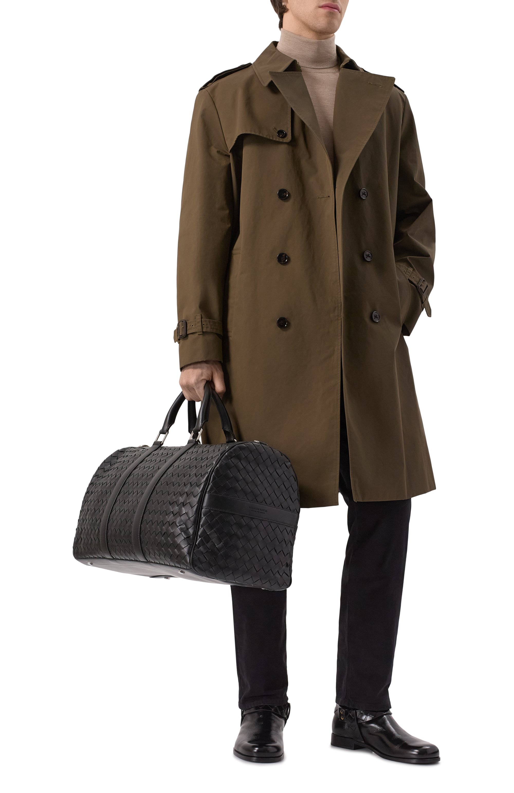 Сумка intrecciato cabin duffle BOTTEGA VENETA черного цвета по цене 799500 руб., арт. 795287 V2HL1, фото 7 Сумка intrecciato cabin duffle BOTTEGA VENETA, арт. 795287 V2HL1, фото 7