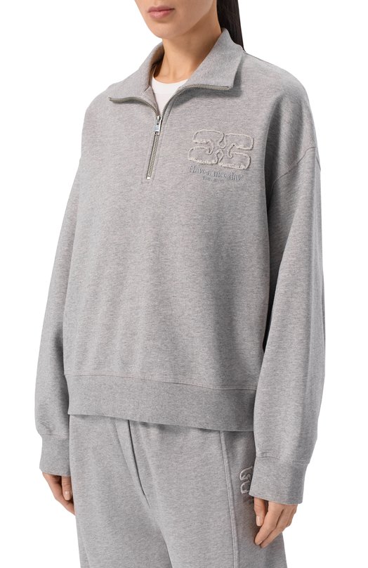 Хлопковый анорак Ganni A1060029 Серый  A1060029 Фото 3