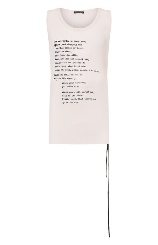 Хлопковая майка Ann Demeulemeester B0013216/FA659 Белый B0013216/FA659