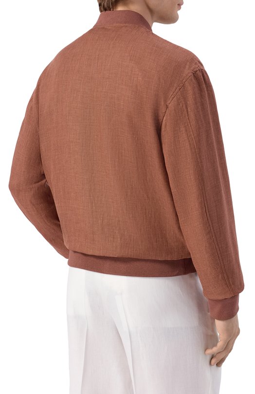 Бомбер изо льна и шерсти MVST M26.2PM.0008/F098 LINEN RAIN SYSTEM (WITH0UT MEMBR Коричневый  M26.2PM.0008/F098 LINEN RAIN SYSTEM (WITH0UT MEMBR Фото 4