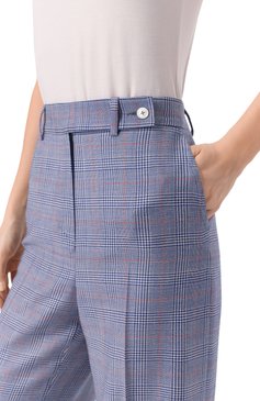 Женские шерстяные брюки KITON голубого цвета, арт. D48109K0950E01 | Фото 5 (Материал внешний: Шерсть; Женское Кросс-КТ: Брюки-одежда; Кросс-КТ: костюм; Случай: Формальный; Силуэт Ж (брюки и джинсы): Широкие; Стили: Классический; Длина (брюки, джинсы): Стандартные; Автоматизация ТО: Проставлено; Автоматизация состава: Проставлено)