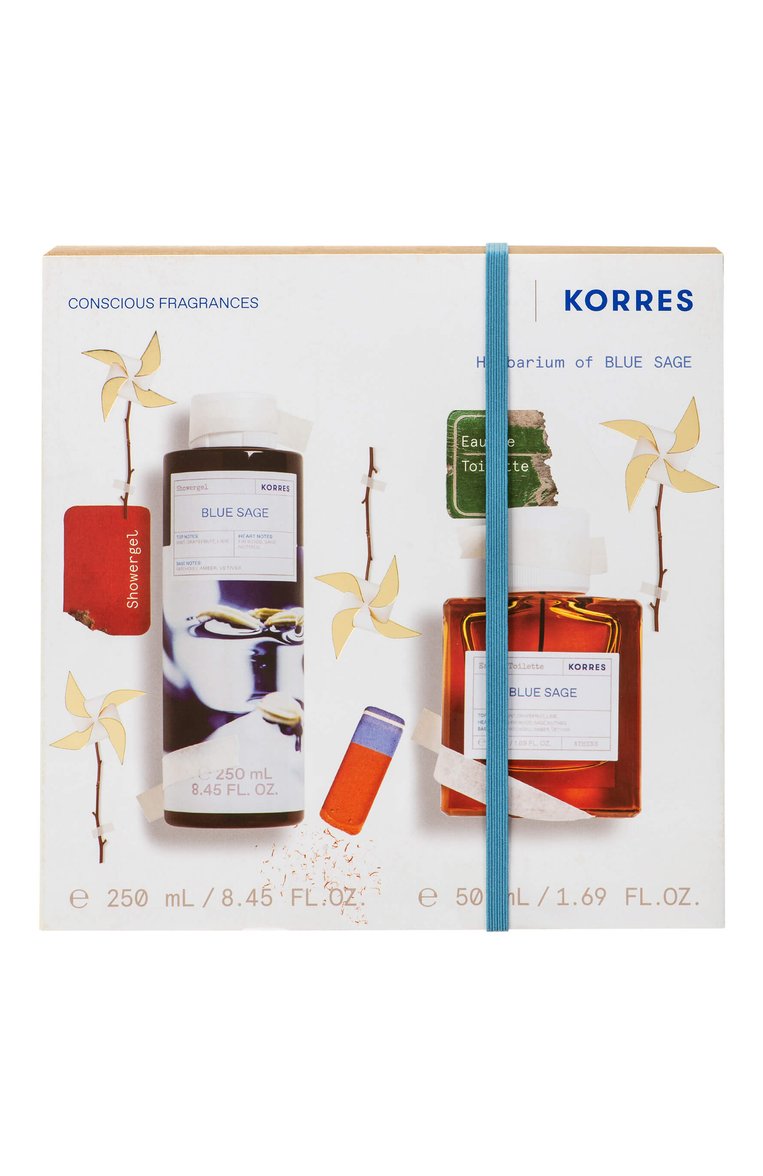 Подарочный набор blue sage (50+250ml) KORRES бесцветного цвета, арт. 5203069128714 | Фото 2 (Нос: Не проставлено; Региональные ограничения белый список (Axapta Mercury): Не проставлено; Косметика кросс-кт: Парфюмерия У, Уход У; Обьем косметики: 50+250ml; Ограничения доставки: flammable)