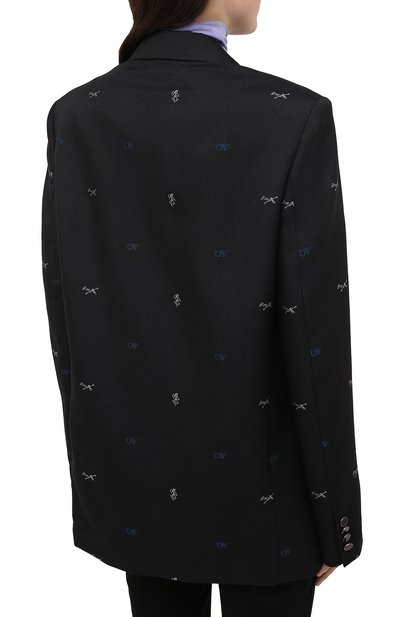 Жакет OFF-WHITE черного цвета по цене 141500 руб., арт. 0WEF032F20FAB0021000, фото 4 Жакет OFF-WHITE, арт. 0WEF032F20FAB0021000, фото 4