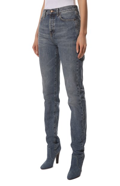 Джинсы SAINT LAURENT синего цвета по цене 330500 руб., арт. 675728/29A00, фото 3 Джинсы SAINT LAURENT, арт. 675728/29A00, фото 3