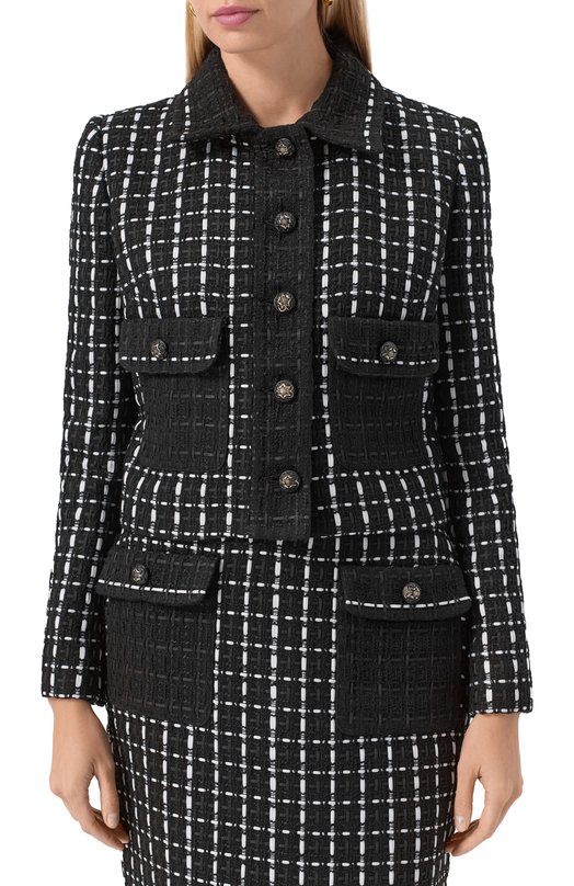 Твидовый жакет Elie Saab J0140NP25/TW007 Чёрный  J0140NP25/TW007 Фото 3
